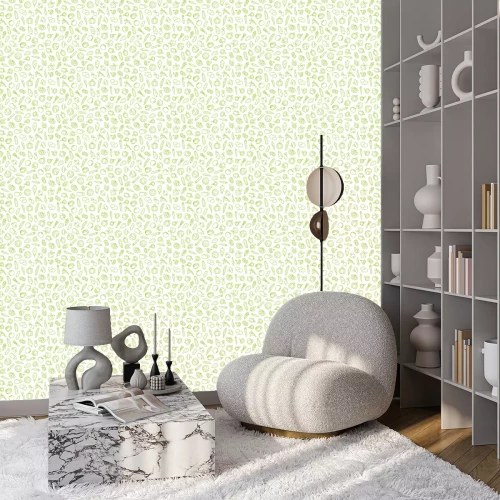 Behang Kleine groene groenten op een witte achtergrond