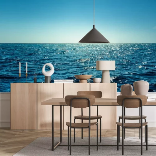 Fotobehang Kalme oceaan en blauwe lucht