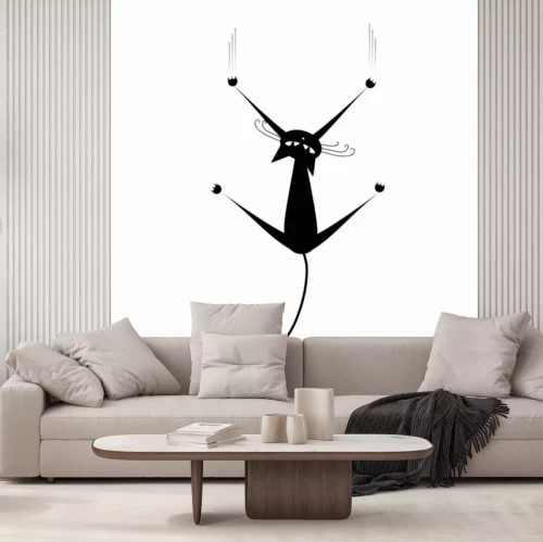 Sticker Zwarte kat silhouet voor uw ontwerp