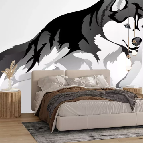 Sticker Grafische illustratie van een wolf