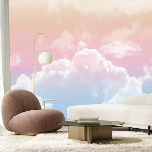 Fotobehang Wolken in de lucht in pastelkleuren