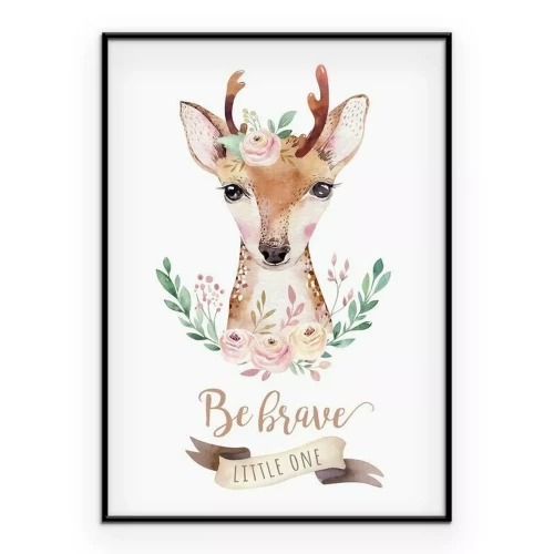 Poster Een klein hertje met een motiverende tekst.