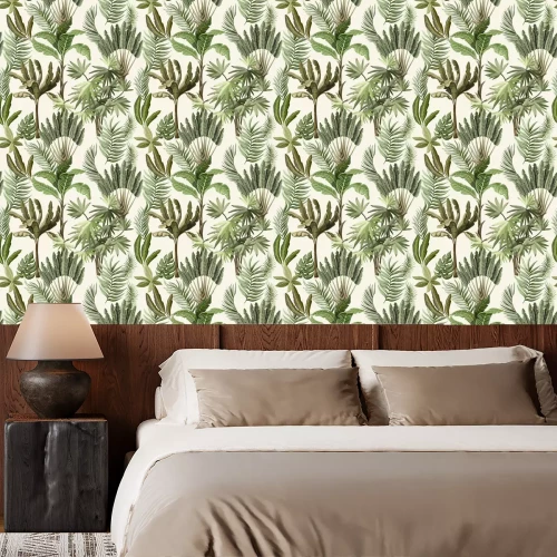 Behang Palmbomen en bananenboom retro