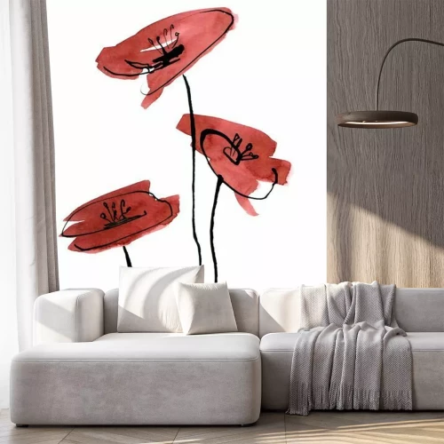 Sticker Samenvatting geschilderde bloemen achtergrond