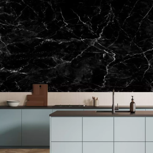 Sticker Zwart marmer met witte scheuren