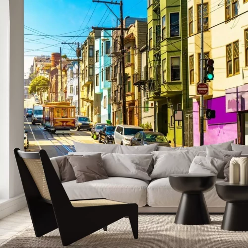 Fotobehang Trams in de straten van San Francisco