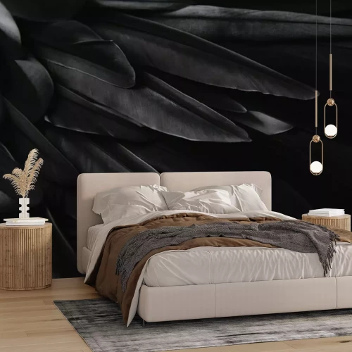 Fotobehang Zwarte vogelveren