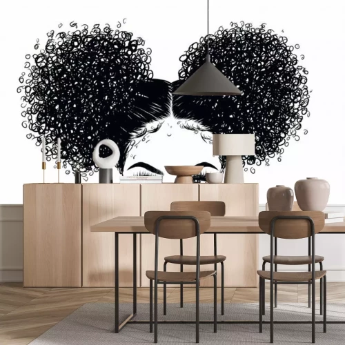 Sticker Het meisje met de krullende paardenstaarten