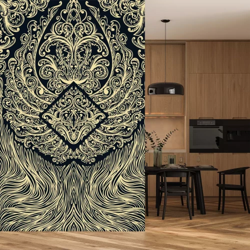 Fotobehang Sierpatroon op een zwarte achtergrond