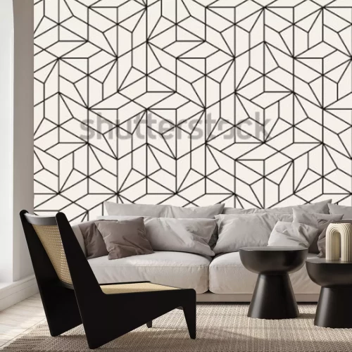 Fotobehang Geometrisch zwart-wit patroon