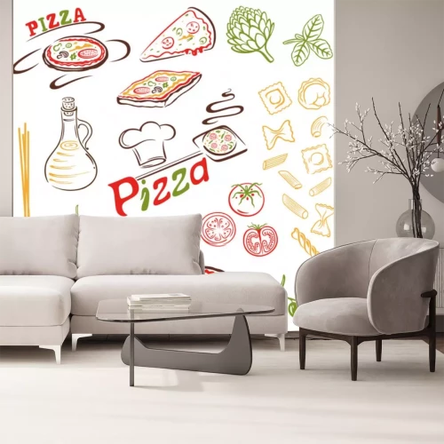 Sticker Italiaanse pizza en pasta