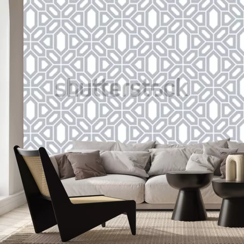 Sticker Abstract patroon in Arabische stijl. Vector achtergrond. Grijze en witte textuur. Grafisch modern patroon.