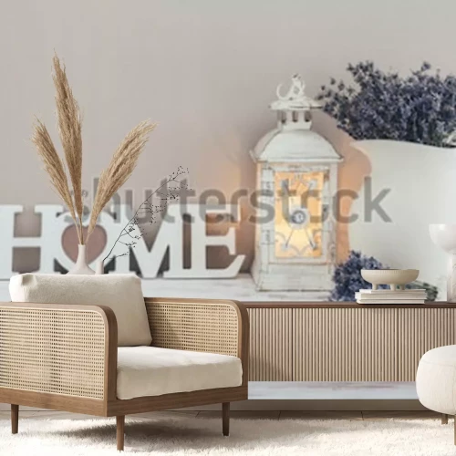 Fotobehang Provençaals lavendel patroon