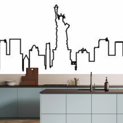 Sticker De stadssilhouet één van New York - voorraadvector