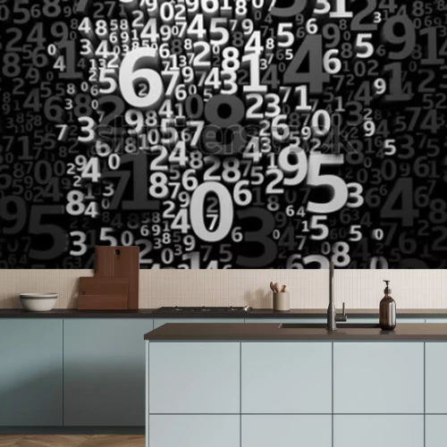 Fotobehang 3D patroon met cijfers