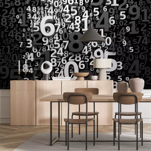 Fotobehang 3D patroon met cijfers