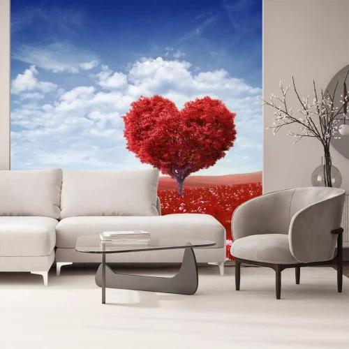 Sticker Boom in de vorm van hart, Valentijnsdag achtergrond,