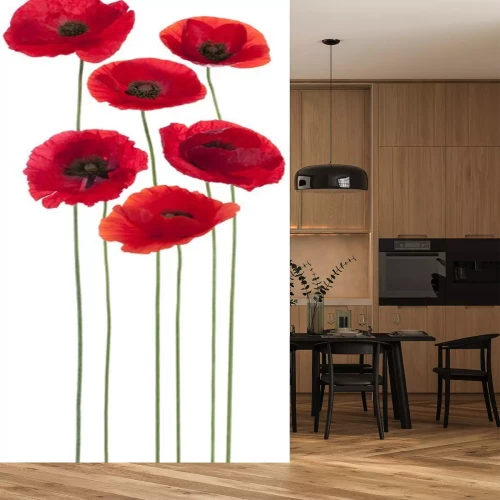 Sticker Zes bloemen op lange stelen