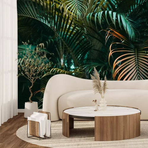 Fotobehang Van palmbladeren