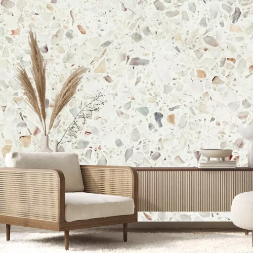 Fotobehang Terrazzovloer in lichte tinten