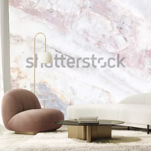 Fotobehang Steentextuur marmer met roze elementen