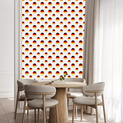 Behang Germaans rond vlag naadloos patroon. Duitsland achtergrond. Vector cirkel pictogrammen. Geometrische symbolen. Textuur voor sportpagina's, competitie, games. reizen, school, ontwerpelementen. patriott