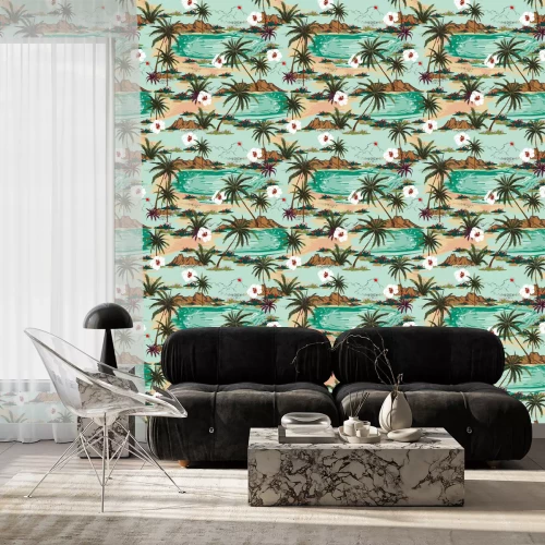 Behang Een heet Hawaïaans strand