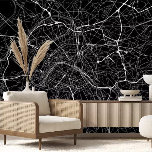 Sticker Donkere gebiedskaart van Parijs, Frankrijk