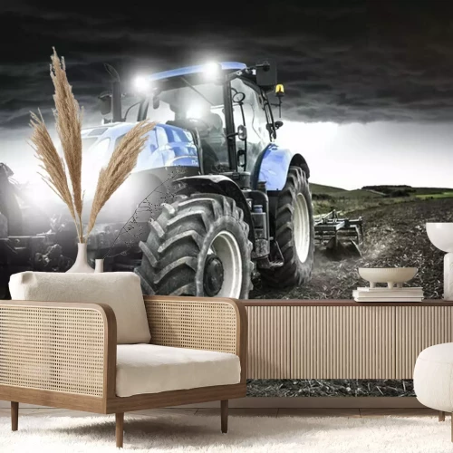 Fotobehang Travail de nuit avant l'orage