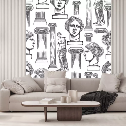 Sticker Klassiek patroon van Venus de Milo en kolommen