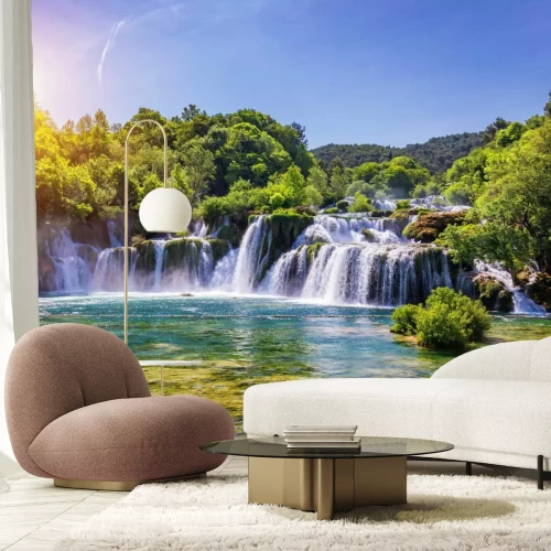 Fotobehang Skradinski Buk watervallandschap