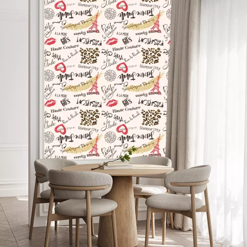 Behang Parijs Mode en glamour abstract vector naadloos patroon