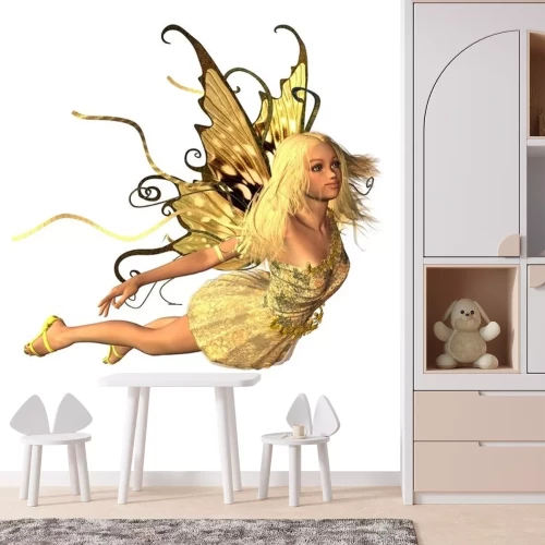 Sticker Vliegende blondefee met vlindervleugels