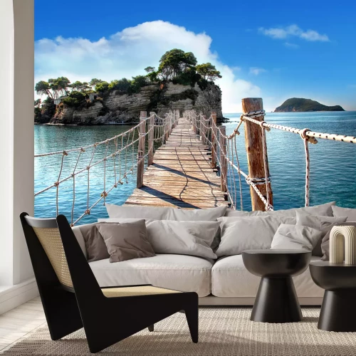 Fotobehang Brug op een exotisch eiland