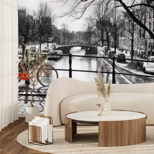 Fotobehang Zwart-wit Amsterdam