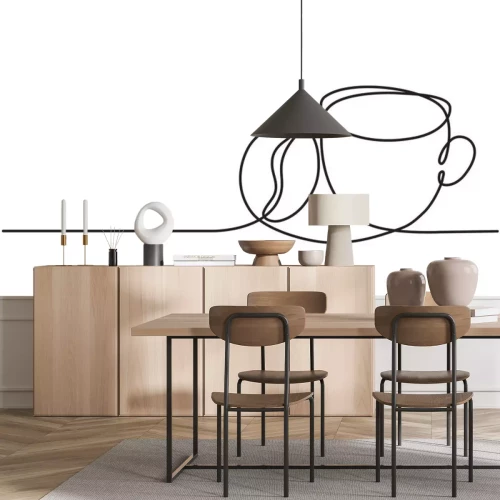 Sticker Minimalistische afbeeldingen met een kopje koffie