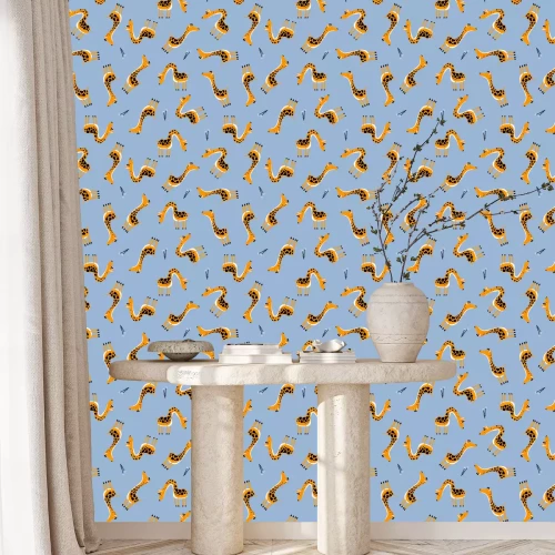 Behang Leuke cartoon giraffen voor kinderen