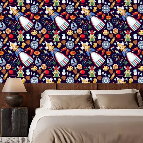 Behang Holland Nederland pictogrammen naadloos vectorpatroon