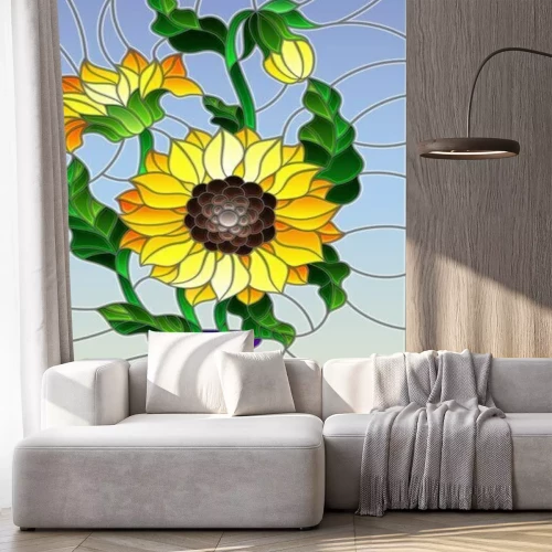 Sticker Mozaïek met een bloem in een vaas