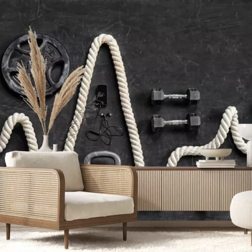 Fotobehang Een set fitnessapparatuur