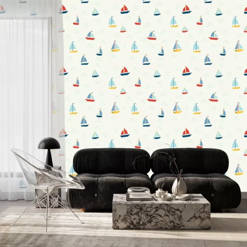 Behang Kinderpatroon met schepen