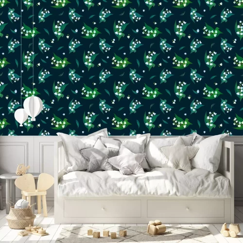 Behang Lelietje-van-dalen takjes