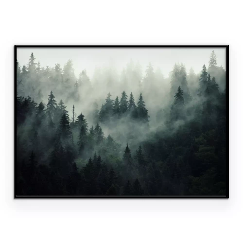 Poster Bos in herfstmist