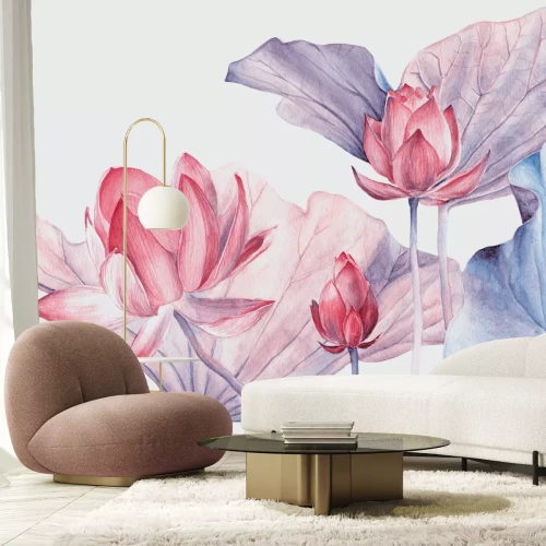 Sticker Grote lotusbloemen op het water