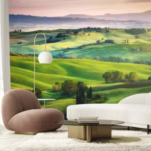 Fotobehang Groene velden landschap