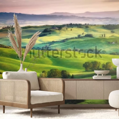 Fotobehang Groene velden landschap