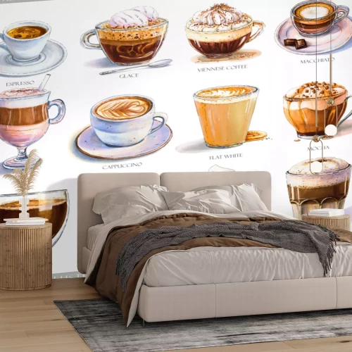 Sticker Koffiekopjes kopjes en glazen tekenen