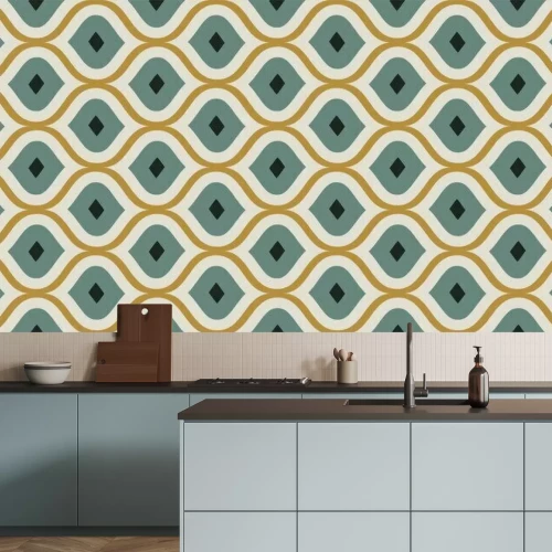 Fotobehang Seamless pattern geometric. Delicate beautiful ornament. Geometric fashion fabric print. Seamless vector pattern.