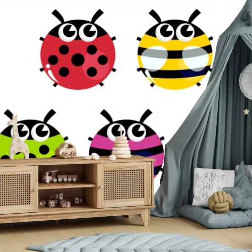 Sticker Vijf kleurrijke keversillustratie voor kinderen