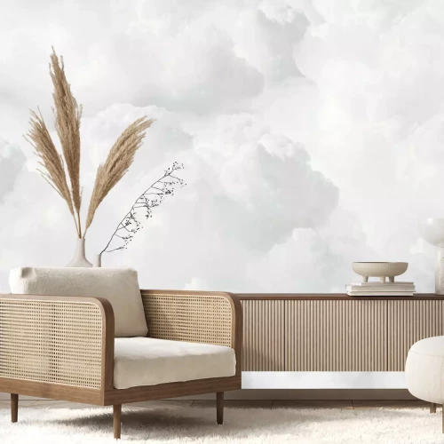 Fotobehang Witte pluizige cumulus wolken